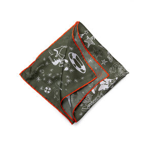 HAVER JACK ORANGE, WHITE & GREEN PAISLEY POCKET SQUARE | MENS SIZE 41X43